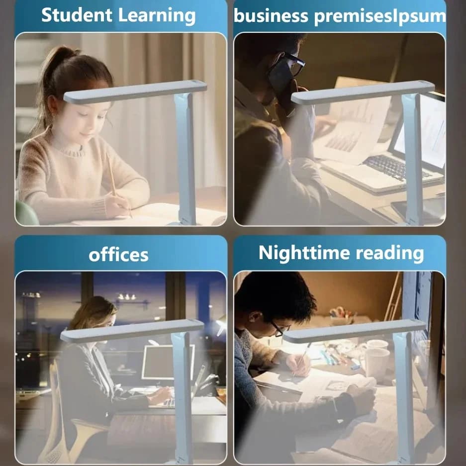 조절 가능 접이식 LED 테이블 램프 (3가지 색 모드)
