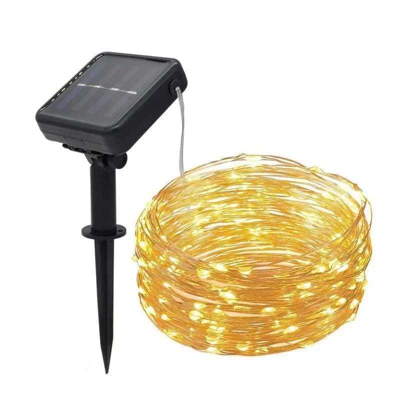 태양광 구리선 LED 스트링 조명 웜화이트 방수