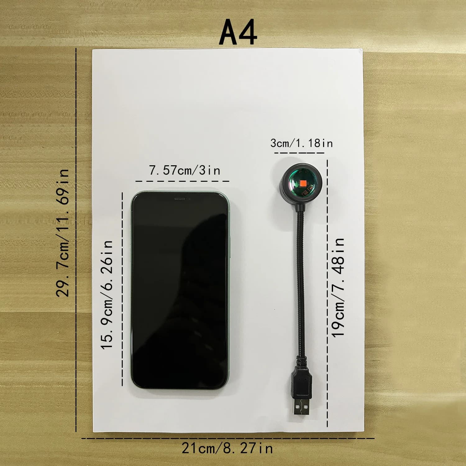 구스넥 USB 선셋 레드 LED 프로젝터 무드등