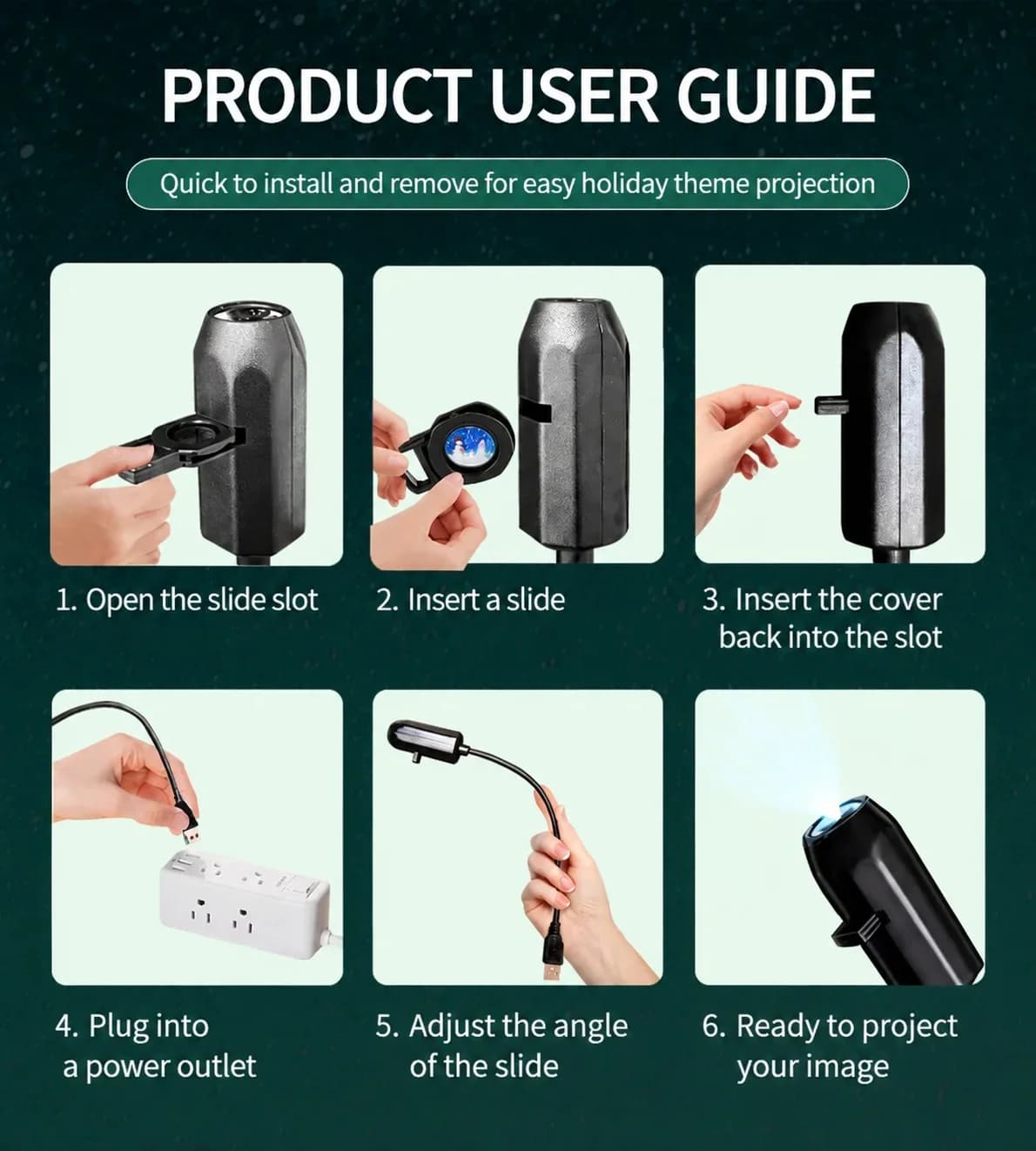 오션 시리즈 패턴 USB 무드등 프로젝터